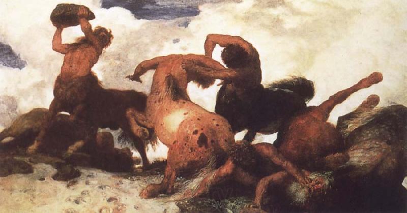 Arnold Bocklin Centaur Fight Spain oil painting art